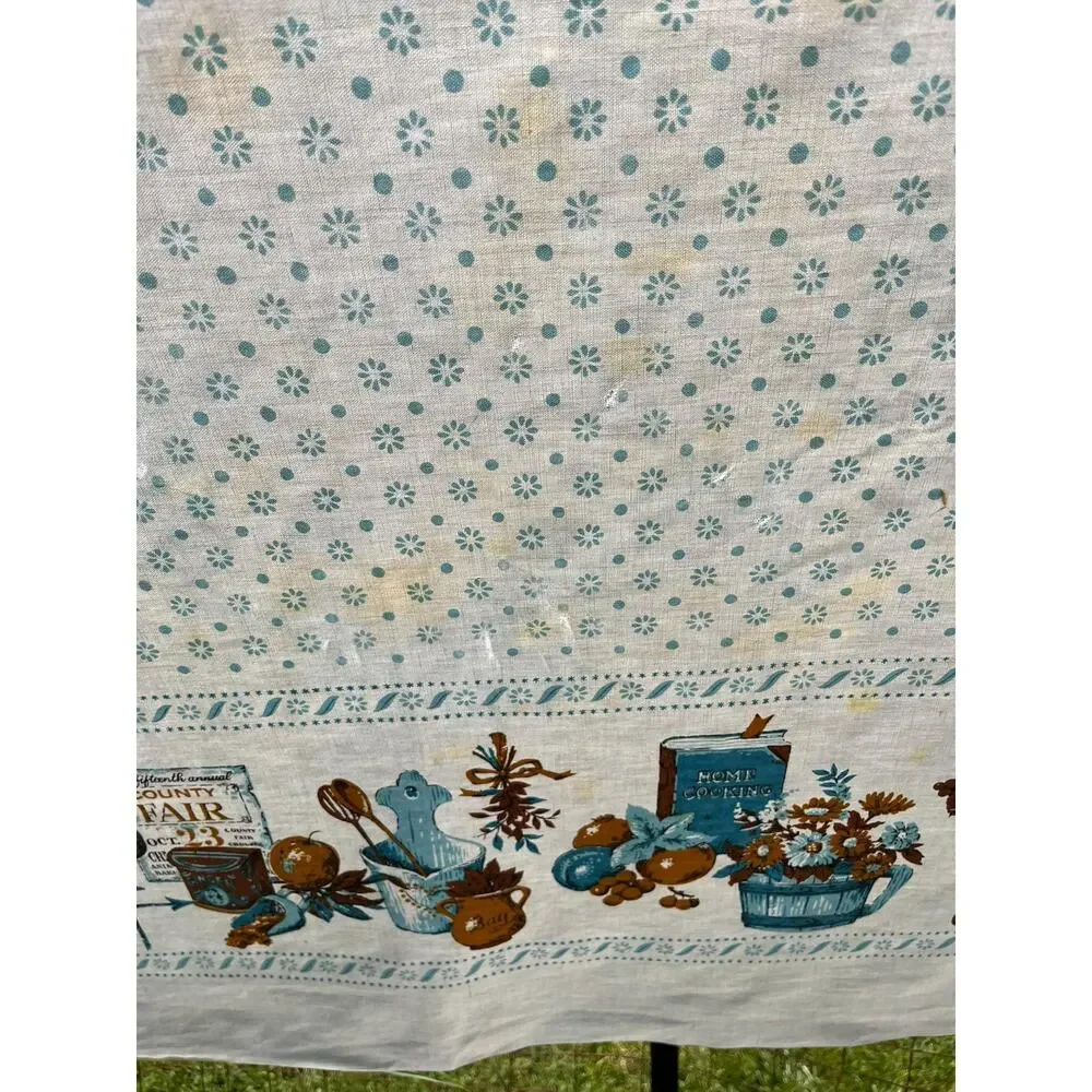 Vintage 1970s Style Early American Revival Tablecloth
